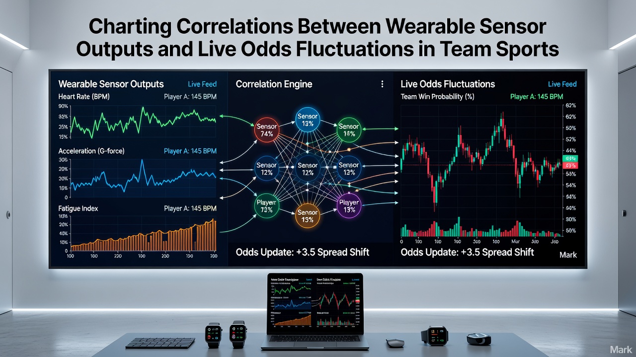 Graph showing correlation between heart rate data and odds fluctuations in a basketball game