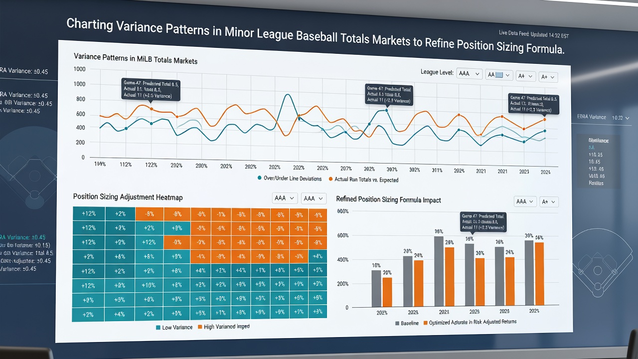 Detailed graphs showing position sizing formula refinements based on minor league baseball variance data