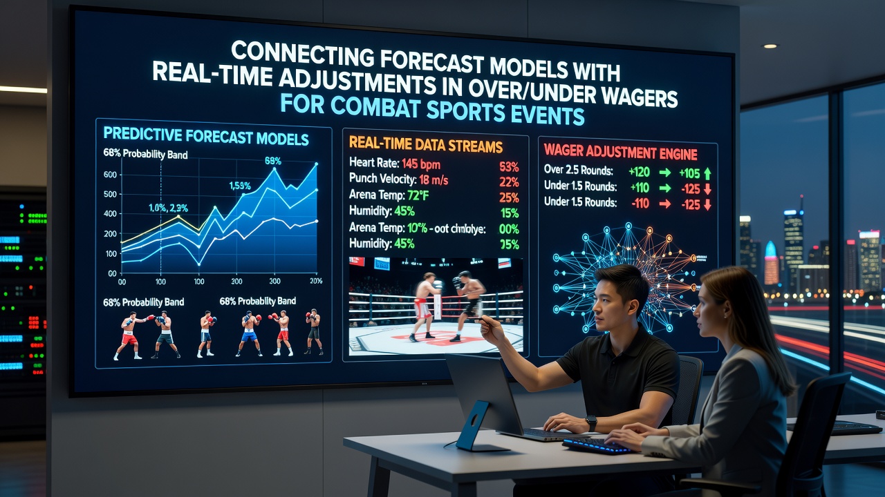 Live data dashboard showing real-time adjustments to over/under lines during a combat sports event