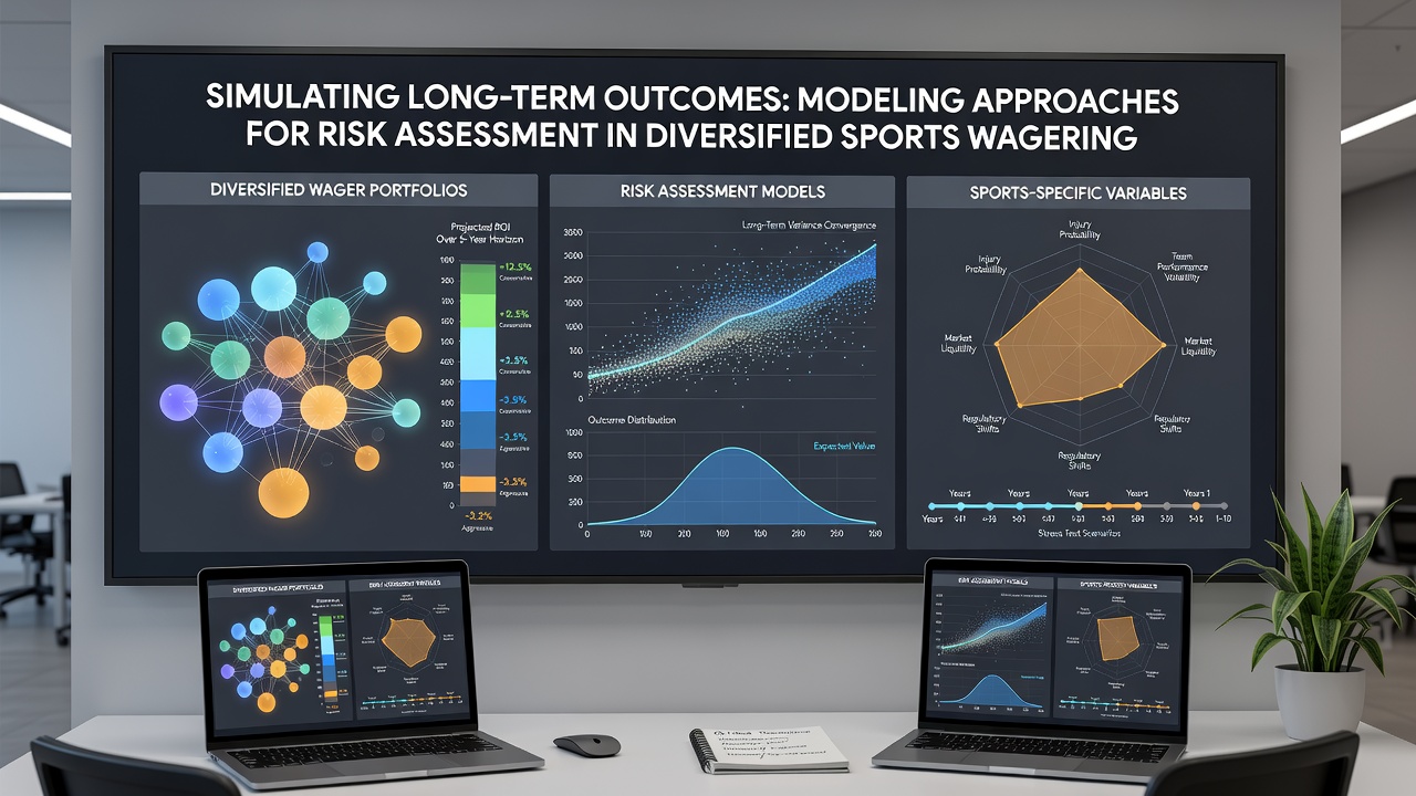 Dashboard showing risk assessment outputs from diversified sports wagering simulations