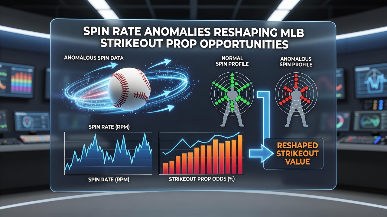 Close-up of MLB baseball with embedded sensors and spin rate analytics displayed on a tablet screen